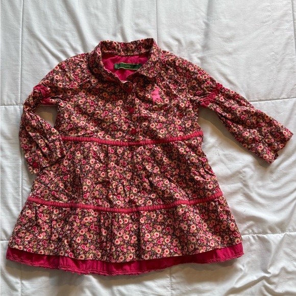 Oilily Other - Oilily Multicolor Floral Button-Front Dress with Pink Embroidery